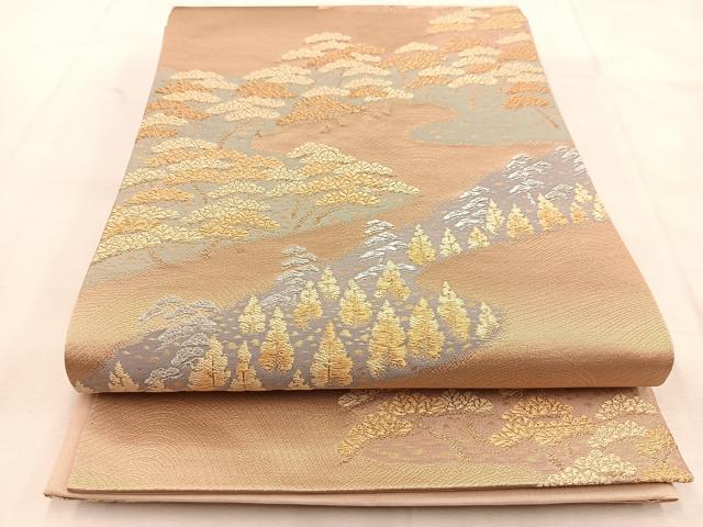平和屋着物◎六通柄袋帯 浜松 金銀糸 正絹 逸品 BAAU6435yc