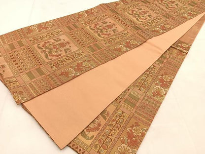 平和屋着物◎六通柄袋帯　宝相華　正絹　逸品　BAAU6438yc