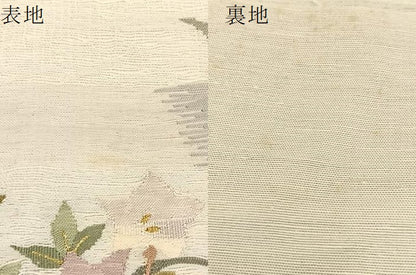 平和屋着物＊夏物 太鼓柄袋帯 すくい織 桔梗 正絹 逸品 BAAU6461yc