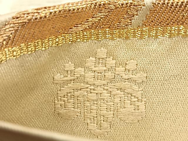 平和屋着物◎六通柄袋帯　唐織　大宮どんす　亀甲草花文　金銀糸　正絹　逸品　BAAU6474yc