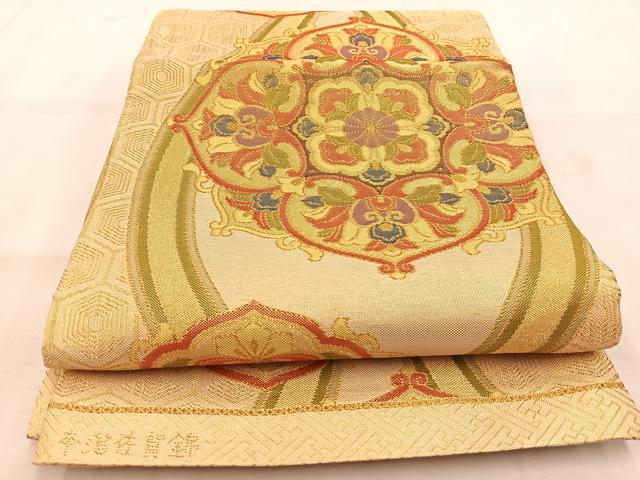平和屋着物◎本箔佐賀錦　六通柄袋帯　立涌正倉院更紗　金糸　正絹　逸品　BAAU6482yc