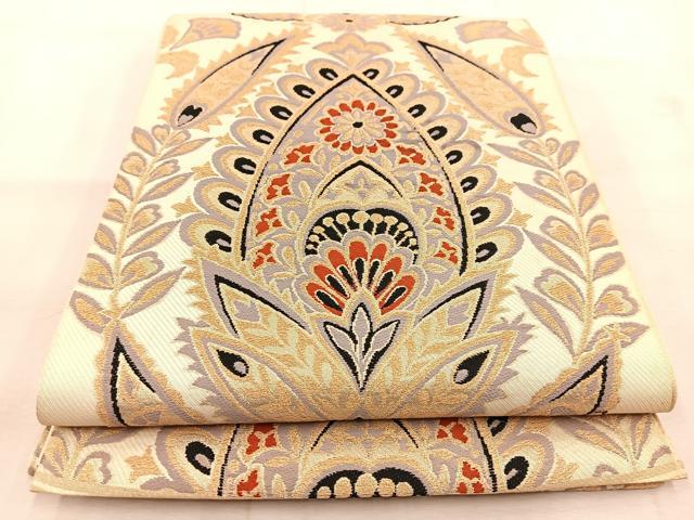 平和屋着物◎六通柄　本袋帯　唐織　宝相華　金糸　BAAU6502yc