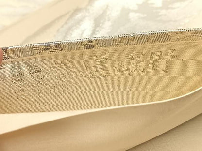 平和屋着物◎六通柄袋帯　錦袋嵯峨野　銀糸　正絹　逸品　BAAU6563yc