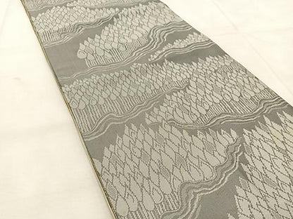 平和屋着物◎両面　全通柄　本袋帯　筑趣錦　樹林文　正絹　逸品　BAAU6574yc