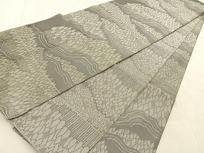 平和屋着物◎両面　全通柄　本袋帯　筑趣錦　樹林文　正絹　逸品　BAAU6574yc
