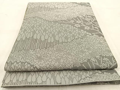 平和屋着物◎両面　全通柄　本袋帯　筑趣錦　樹林文　正絹　逸品　BAAU6574yc