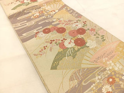 平和屋着物◎佐賀錦　六通柄袋帯　唐織　花宴の舞　九百錦　金糸　正絹　逸品　BAAU6589yc