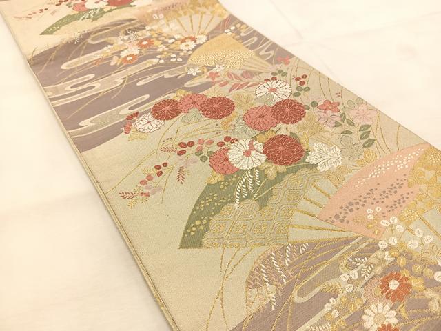 平和屋着物◎佐賀錦　六通柄袋帯　唐織　花宴の舞　九百錦　金糸　正絹　逸品　BAAU6589yc