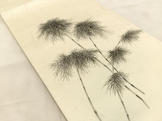 平和屋着物◎六通柄袋帯　手描き　笹竹文　引箔　正絹　逸品　BAAU6596yc