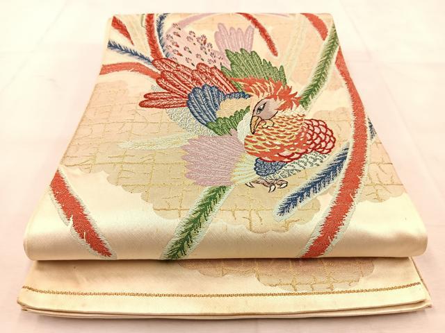 平和屋着物◎太鼓柄袋帯　鳳凰　金糸　正絹　逸品　BAAU6656yc