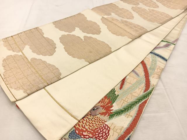 平和屋着物◎太鼓柄袋帯　鳳凰　金糸　正絹　逸品　BAAU6656yc