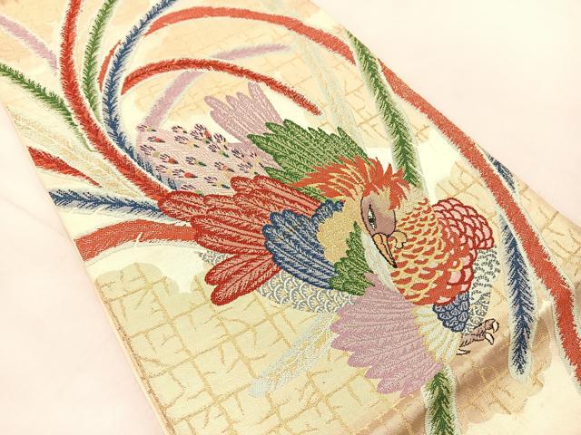 平和屋着物◎太鼓柄袋帯　鳳凰　金糸　正絹　逸品　BAAU6656yc