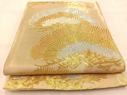 平和屋着物◎六通柄袋帯　唐織　笠松　金銀糸　正絹　逸品　BAAU6657yc