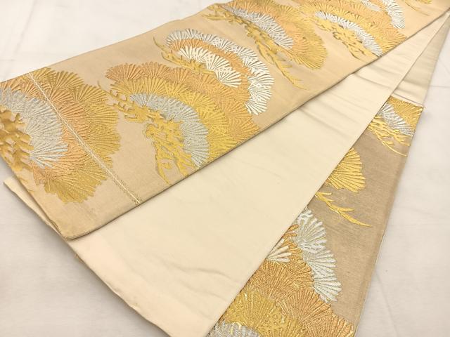 平和屋着物◎六通柄袋帯　唐織　笠松　金銀糸　正絹　逸品　BAAU6657yc