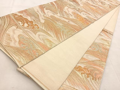 平和屋着物◎六通柄　京袋帯　本袋帯　立波文　金銀糸　正絹　逸品　BAAU6711yc