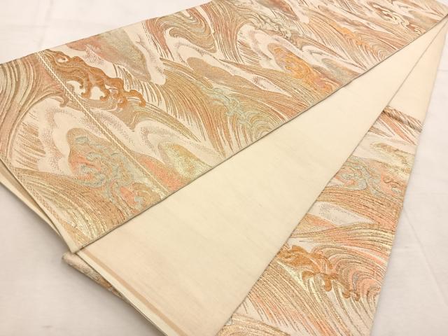平和屋着物◎六通柄　京袋帯　本袋帯　立波文　金銀糸　正絹　逸品　BAAU6711yc