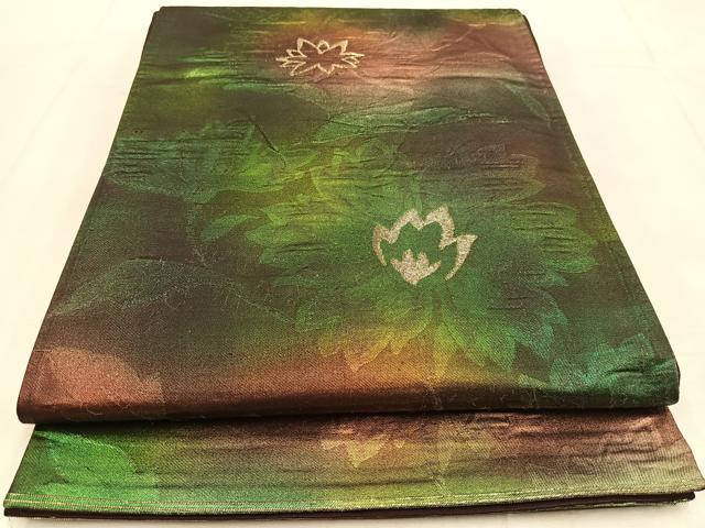 平和屋着物◎六通柄袋帯　更紗　金糸　正絹　逸品　BAAU6727yc