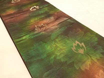 平和屋着物◎六通柄袋帯　更紗　金糸　正絹　逸品　BAAU6727yc