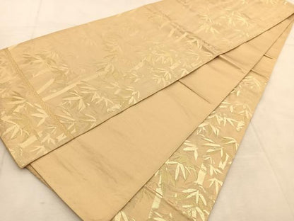 平和屋着物◎六通柄袋帯　竹林　金糸　正絹　逸品　BAAU6728yc