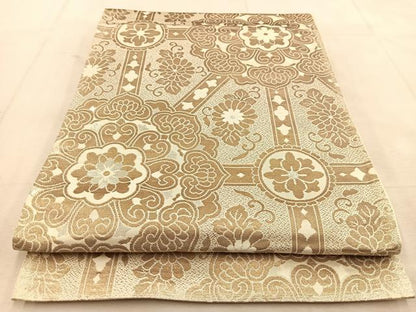 平和屋着物◎六通柄袋帯　正倉院菊唐草文　金銀糸　正絹　逸品　BAAU6729yc