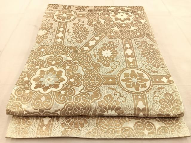 平和屋着物◎六通柄袋帯　正倉院菊唐草文　金銀糸　正絹　逸品　BAAU6729yc