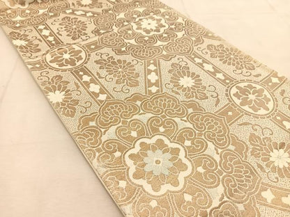 平和屋着物◎六通柄袋帯　正倉院菊唐草文　金銀糸　正絹　逸品　BAAU6729yc