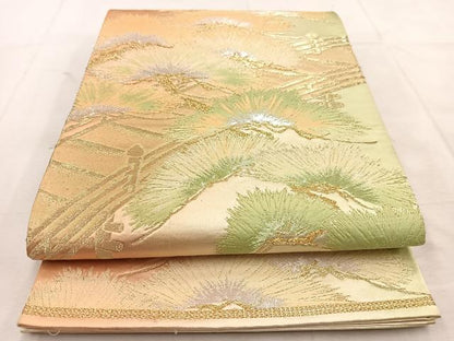 平和屋着物◎六通柄袋帯　渡橋笠松文　金銀糸　正絹　逸品　BAAU6750yc