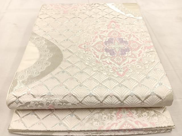 平和屋着物◎六通柄袋帯　唐織　正倉院更紗花文　正絹　逸品　BAAU6765yc
