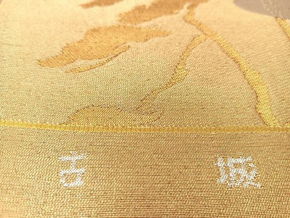 平和屋着物◎六通柄袋帯　古城　金糸　正絹　逸品　BAAU6767yc