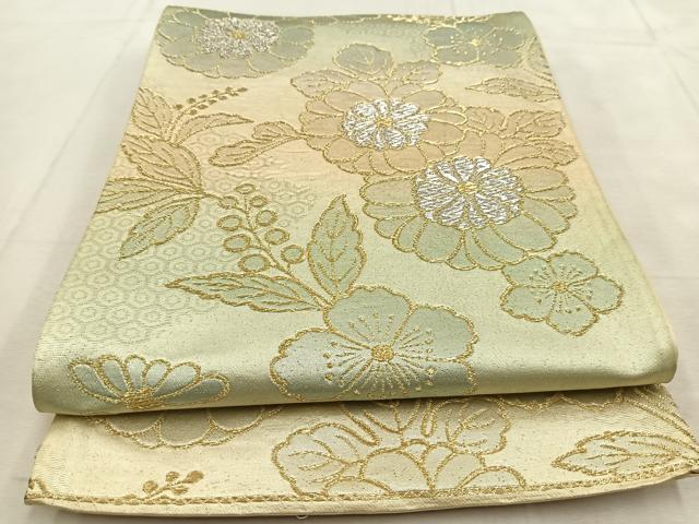 平和屋着物◎六通柄袋帯　舞花文　金銀糸　正絹　逸品　BAAU6808yc