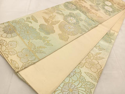 平和屋着物◎六通柄袋帯　舞花文　金銀糸　正絹　逸品　BAAU6808yc