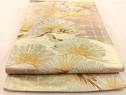平和屋着物◎六通柄袋帯　笠松　金銀糸　正絹　逸品　BAAU6813yc