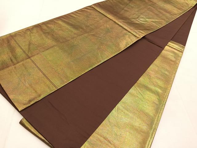 平和屋着物◎六通柄袋帯　霞文　金糸　引箔　正絹　逸品　BAAU6831yc