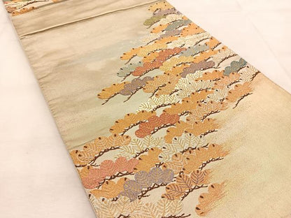 平和屋着物◎六通柄袋帯　唐織　笠松　金銀糸　正絹　逸品　BAAU6977yc
