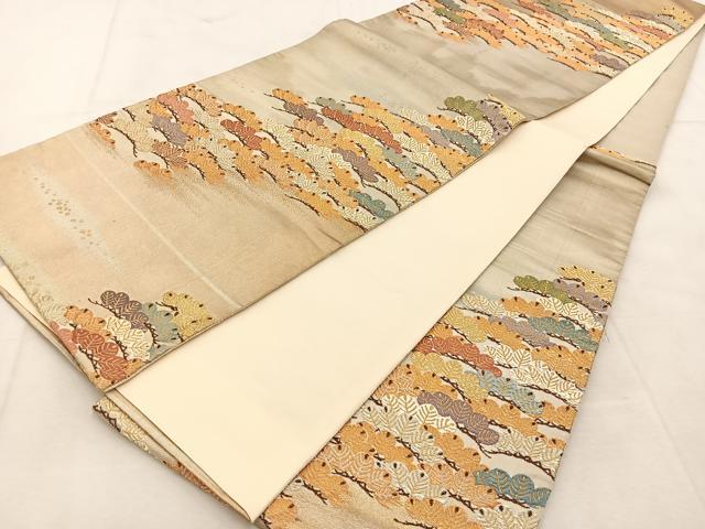 平和屋着物◎六通柄袋帯　唐織　笠松　金銀糸　正絹　逸品　BAAU6977yc