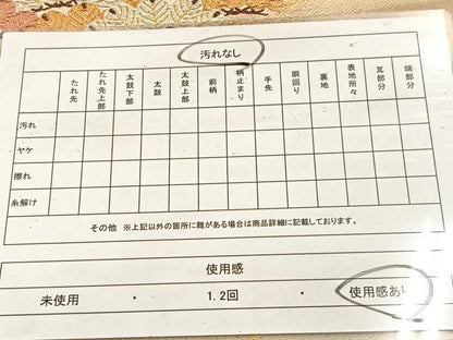 平和屋着物◎六通柄袋帯　唐織　笠松　金銀糸　正絹　逸品　BAAU6977yc