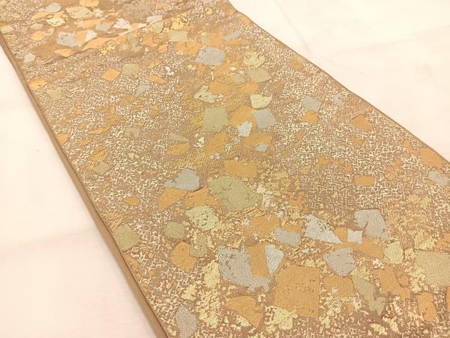 平和屋着物◎西陣　六通柄　本袋帯　箔散らし文様　金銀糸　正絹　逸品　BAAU6987yc