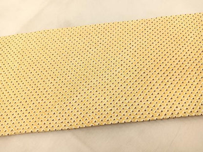 平和屋着物●全通柄九寸名古屋帯 支子色 総絞り 正絹 逸品 未使用 BAAU6995yc