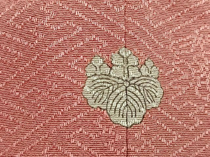 平和屋着物●上質な色無地　紗綾形花地紋　薄紅色　正絹　逸品　BAAU7034gt