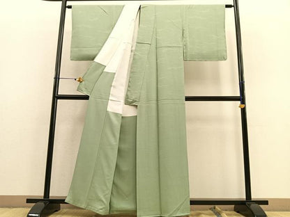 平和屋着物●上質な色無地 小波地紋 夏虫色 正絹 逸品 BAAU7107gt
