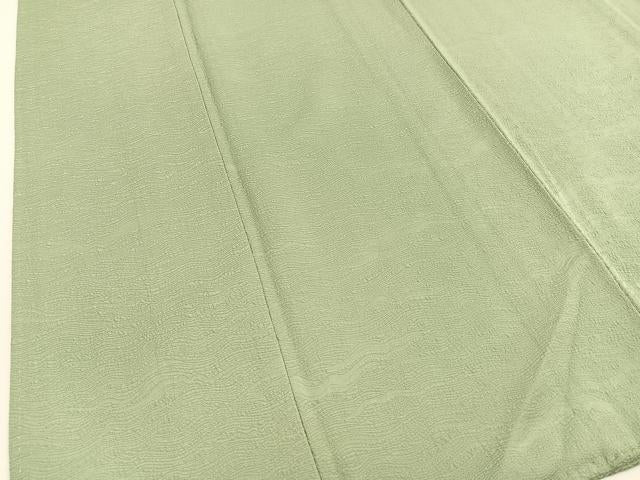 平和屋着物●上質な色無地 小波地紋 夏虫色 正絹 逸品 BAAU7107gt