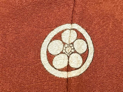 平和屋着物●上質な色無地 流水花地紋 紅海老茶色 正絹 逸品 BAAU7129gt