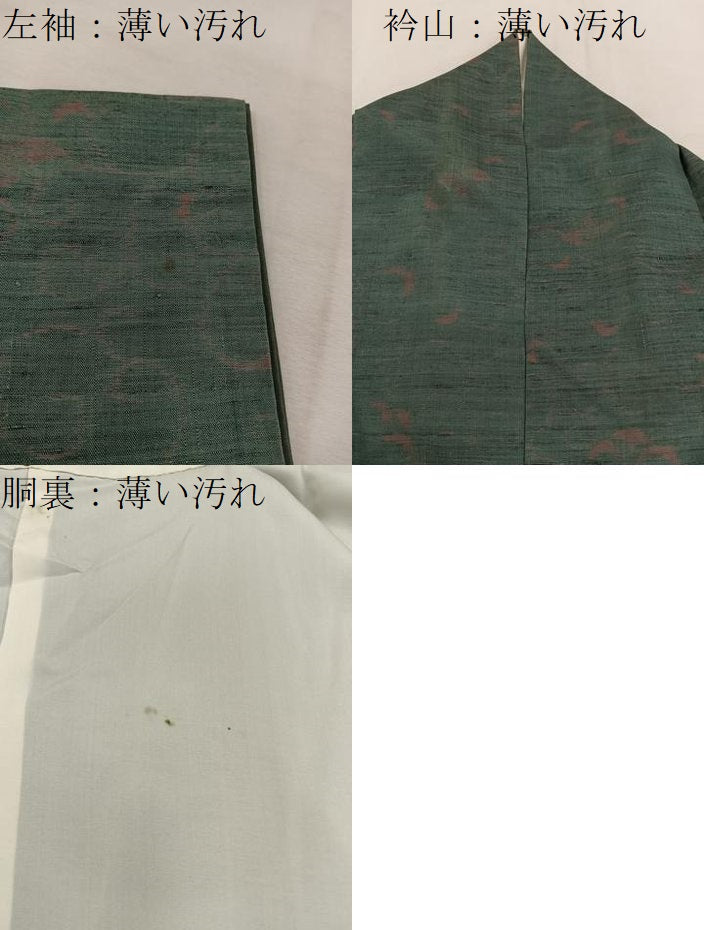 平和屋着物■上質な紬　草花文　正絹　逸品　BAAU7568mz