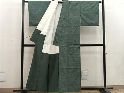 平和屋着物■上質な紬　草花文　正絹　逸品　BAAU7568mz
