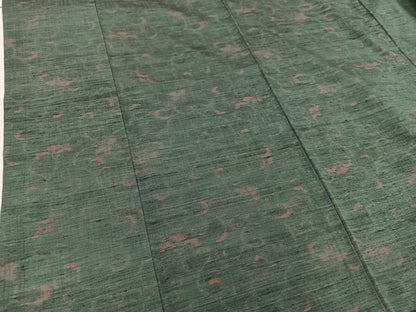 平和屋着物■上質な紬　草花文　正絹　逸品　BAAU7568mz