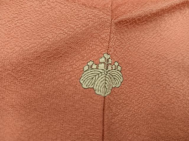 平和屋着物■豪華色留袖　総刺繍　冊子花文　珊瑚朱色　正絹　逸品　BAAU7581mz