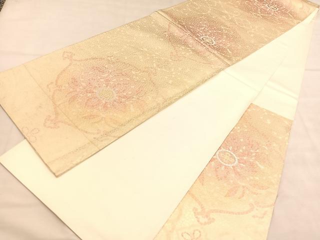 平和屋着物◎六通柄袋帯　飾花文　金銀糸　正絹　逸品　BAAU7645hv