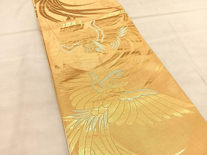平和屋着物◎六通柄袋帯 鳳凰 金銀糸 正絹 逸品 BAAU7659hv