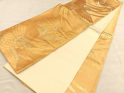 平和屋着物◎六通柄袋帯 鳳凰 金銀糸 正絹 逸品 BAAU7659hv