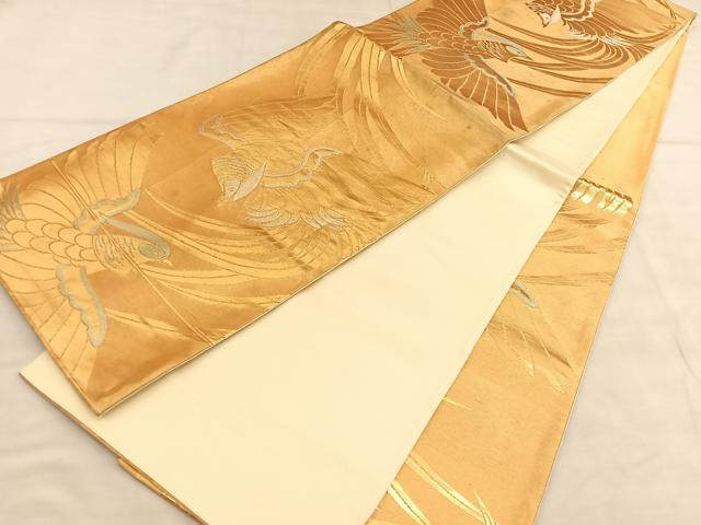 平和屋着物◎六通柄袋帯 鳳凰 金銀糸 正絹 逸品 BAAU7659hv